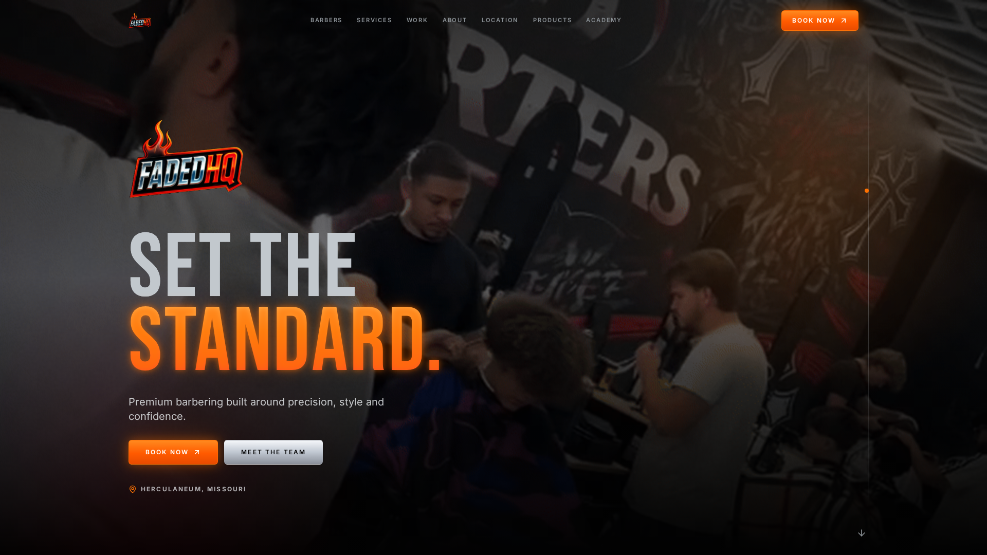 FadedHQ website homepage